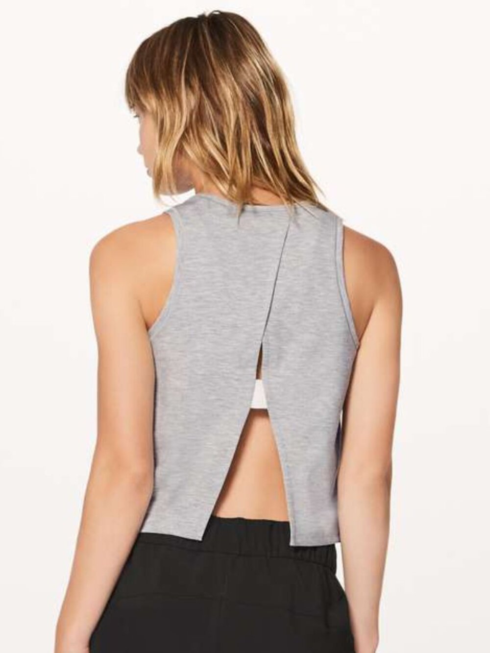 lululemon athletica Gray Split-Back Tank Top